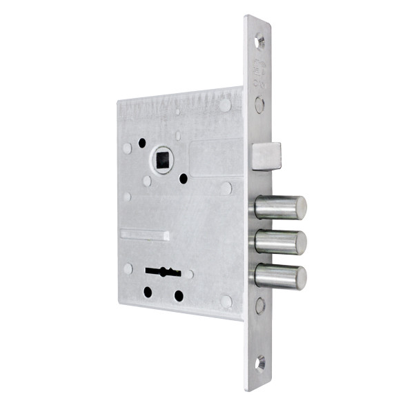 Замок Sam (Сам) врезной сувальдный с защёлкой в комплекте с ручкой ЗВ9-6/13 (медный антик), 3 кл. /77311/ 