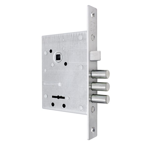 Замок Sam (Сам) врезной сувальдный с защёлкой в комплекте с ручкой ЗВ9-6/13 (медный антик), 3 кл. /77311/ 