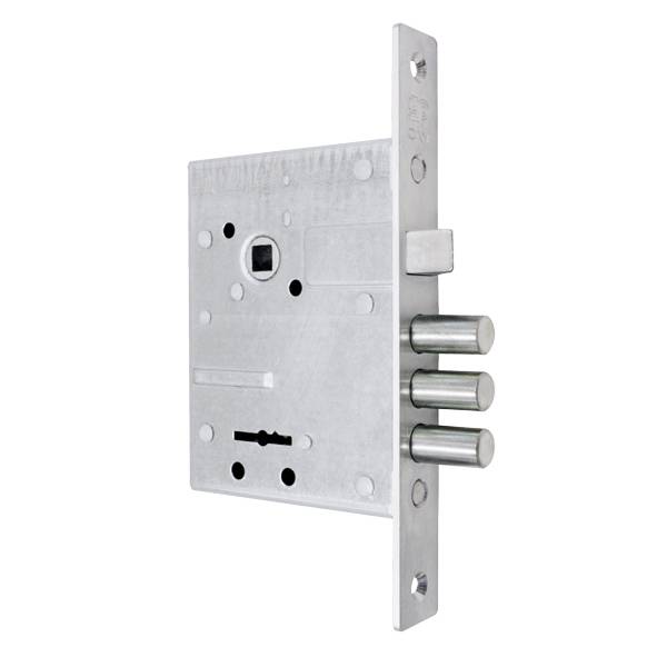 Замок Sam (Сам) врезной сувальдный с защёлкой в комплекте с ручкой ЗВ9-6/13 (медный антик), 3 кл. /77311/ 