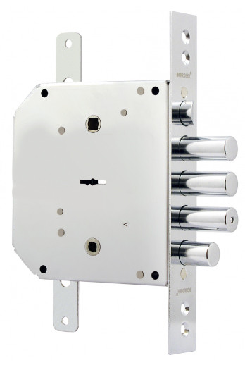 Замок Border (Бордер) врезной сувальдный с задвижкой и защёлкой ЗВ9-6 ЛКТЗ с тягами (лев.), 5 кл. /77405/ 