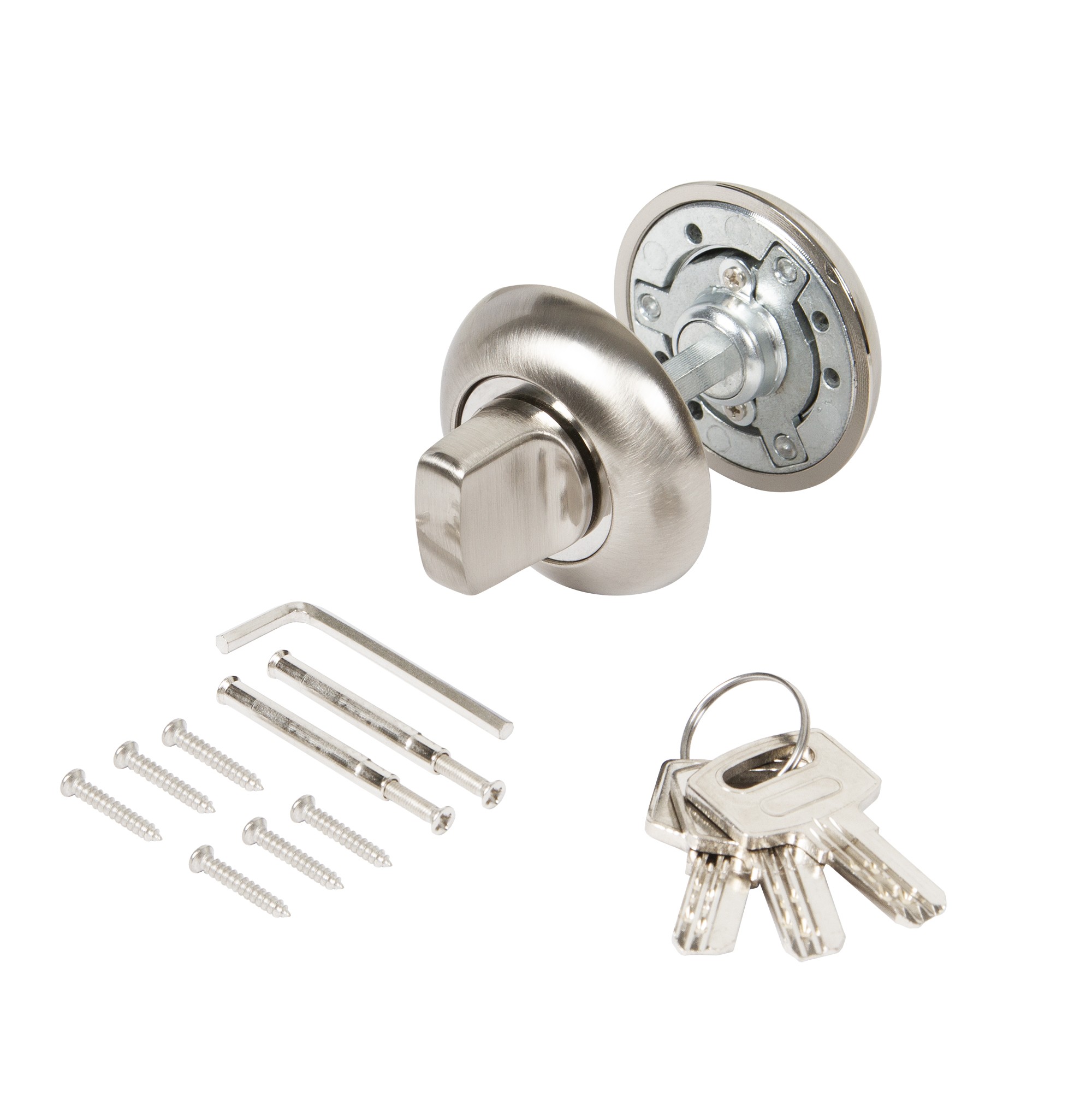 Ручка поворотная Ajax (Аякс) с фиксацией ключом BK6.FIX.JR SN-3 мат.никель 