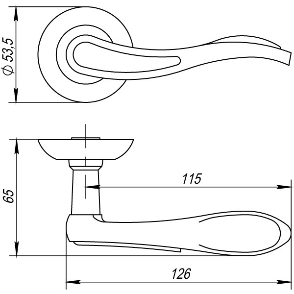 Ручка Punto (Пунто) раздельная R.TL54.SALSA (SALSA TL) CFB-18 кофе глянец Ручка Punto (Пунто) раздельная R.TL54.SALSA (SALSA TL) CFB-18 кофе глянец