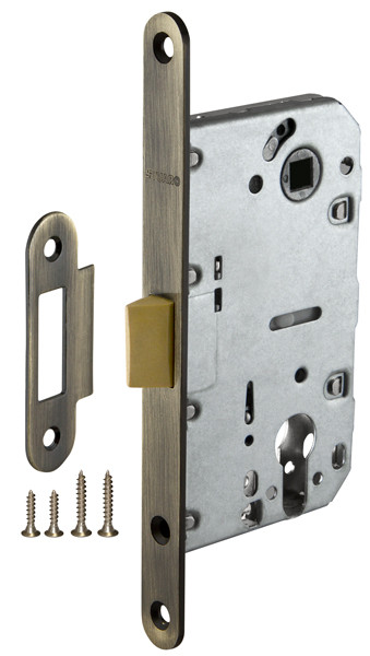 Корпус Fuaro (Фуаро) врезного замка c защёлкой PLASTP85C-50 (P85C-50) AB бронза 