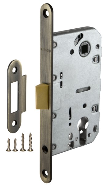 Корпус Fuaro (Фуаро) врезного замка c защёлкой PLASTP85C-50 (P85C-50) AB бронза 