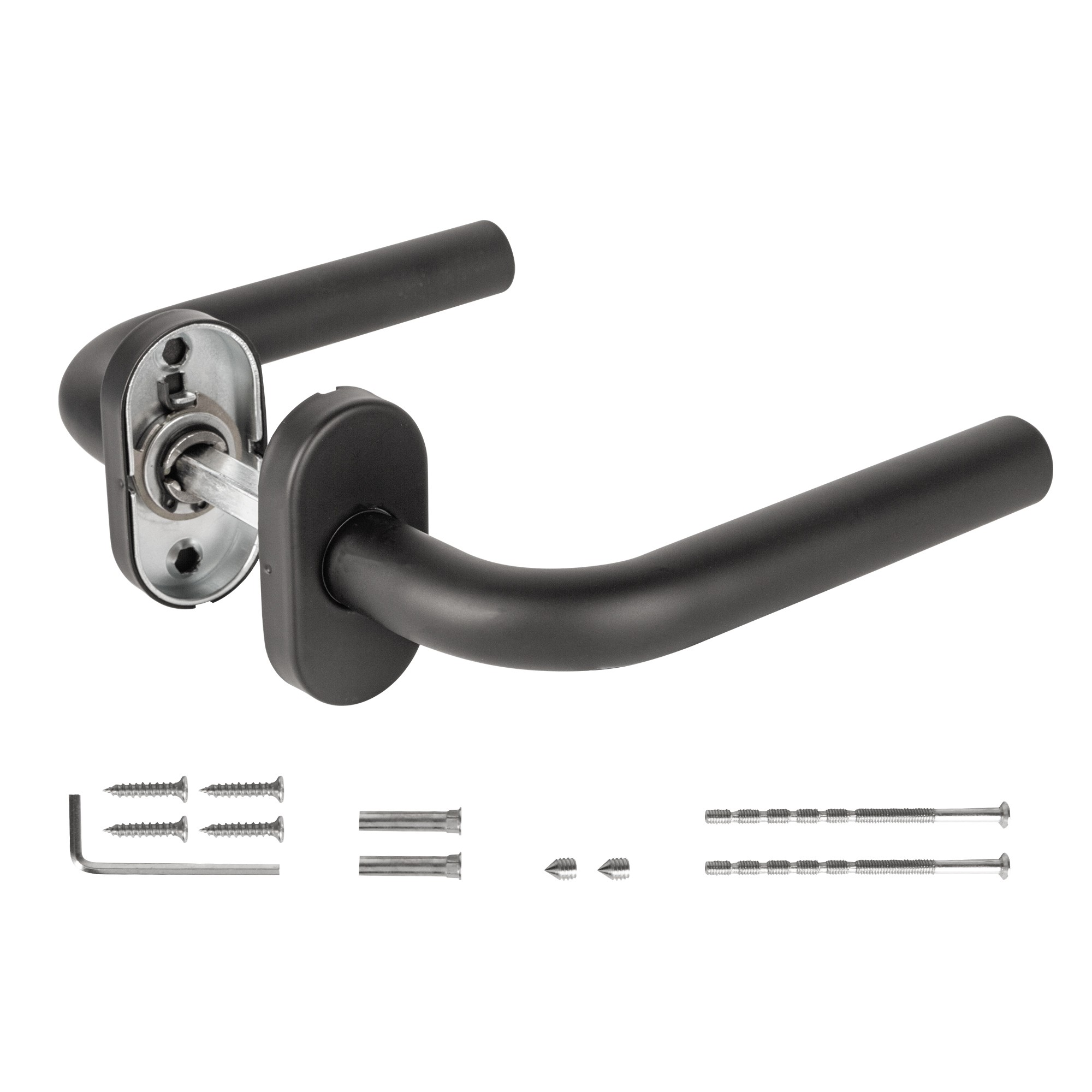 Ручка Fuaro (Фуаро) раздельная R.DSS201-0201P/19 INOX 201 BLACK (овальное основание) 