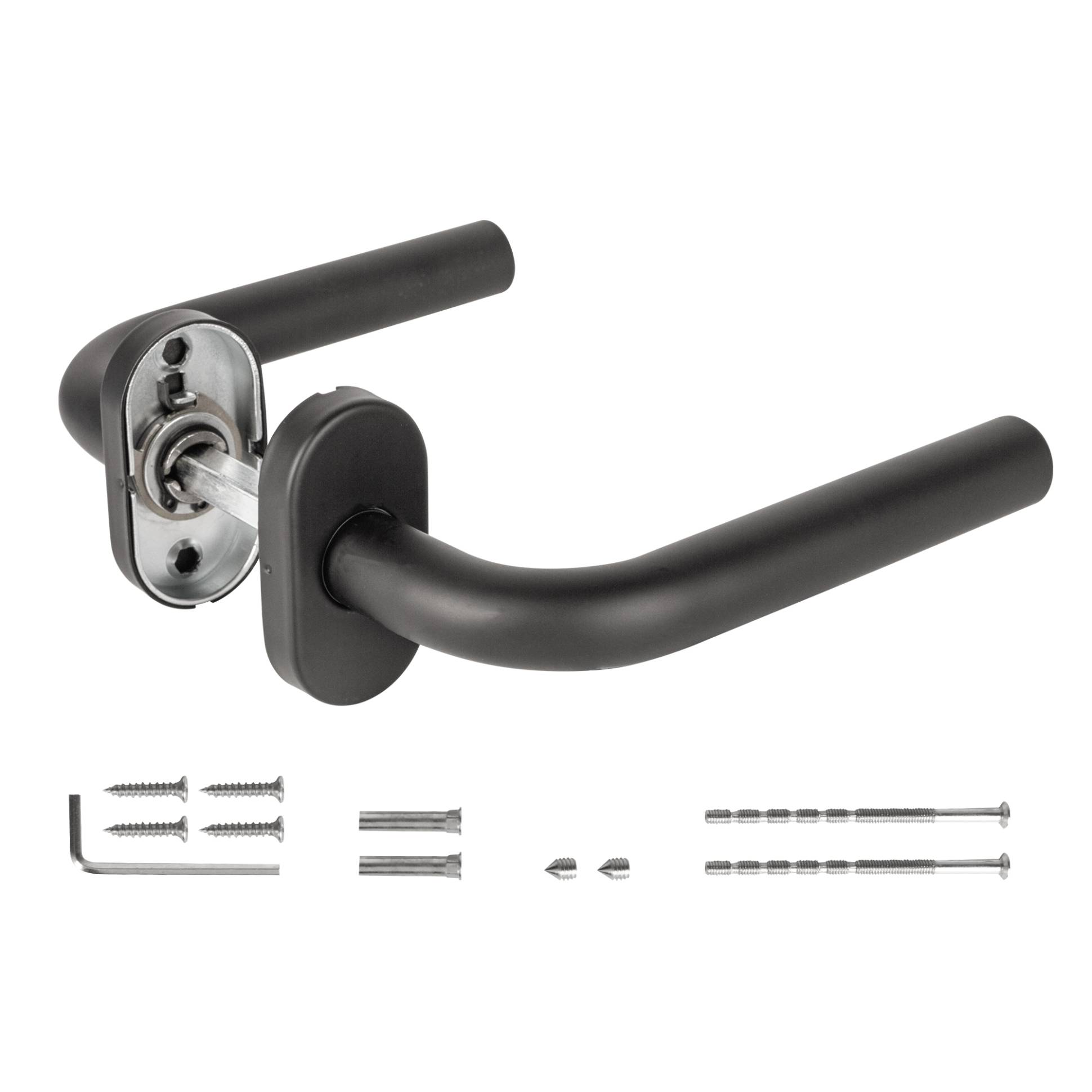 Ручка Fuaro (Фуаро) раздельная R.DSS201-0201P/19 INOX 201 BLACK (овальное основание) 