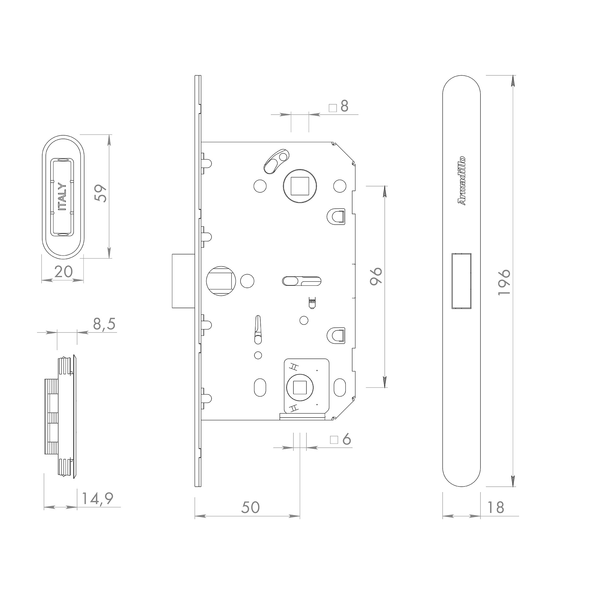 Магнитная Armadillo (Армадилло) защелка WC с ответной планкой GRAVITY.PRO G01.196.50.96 SN мат никель Магнитная Armadillo (Армадилло) защелка WC с ответной планкой GRAVITY.PRO G01.196.50.96 SN мат никель