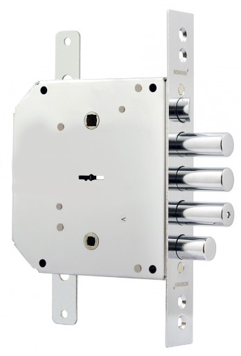 Замок Border (Бордер) врезной сувальдный с задвижкой и защёлкой ЗВ9-6 ПКТЗ с тягами (прав.), 5 кл. /77404/ 