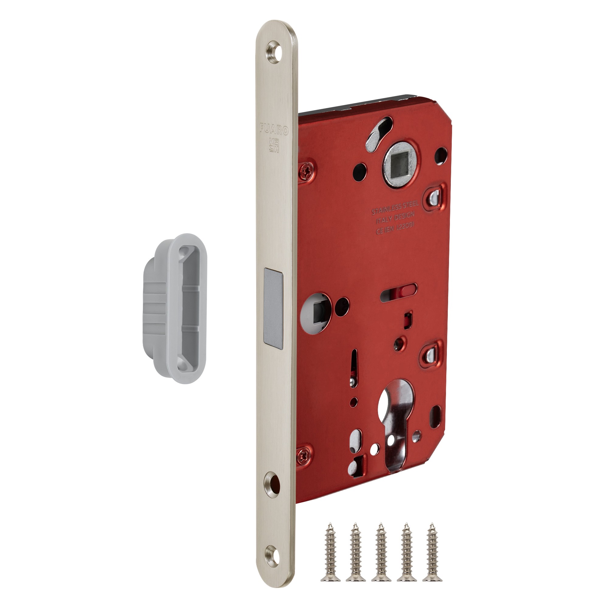 Корпус Fuaro (Фуаро) врезного замка MAGNM85C-50/BL INOX SN-3 матовый никель (блистер) Корпус Fuaro (Фуаро) врезного замка MAGNM85C-50/BL INOX SN-3 матовый никель (блистер)