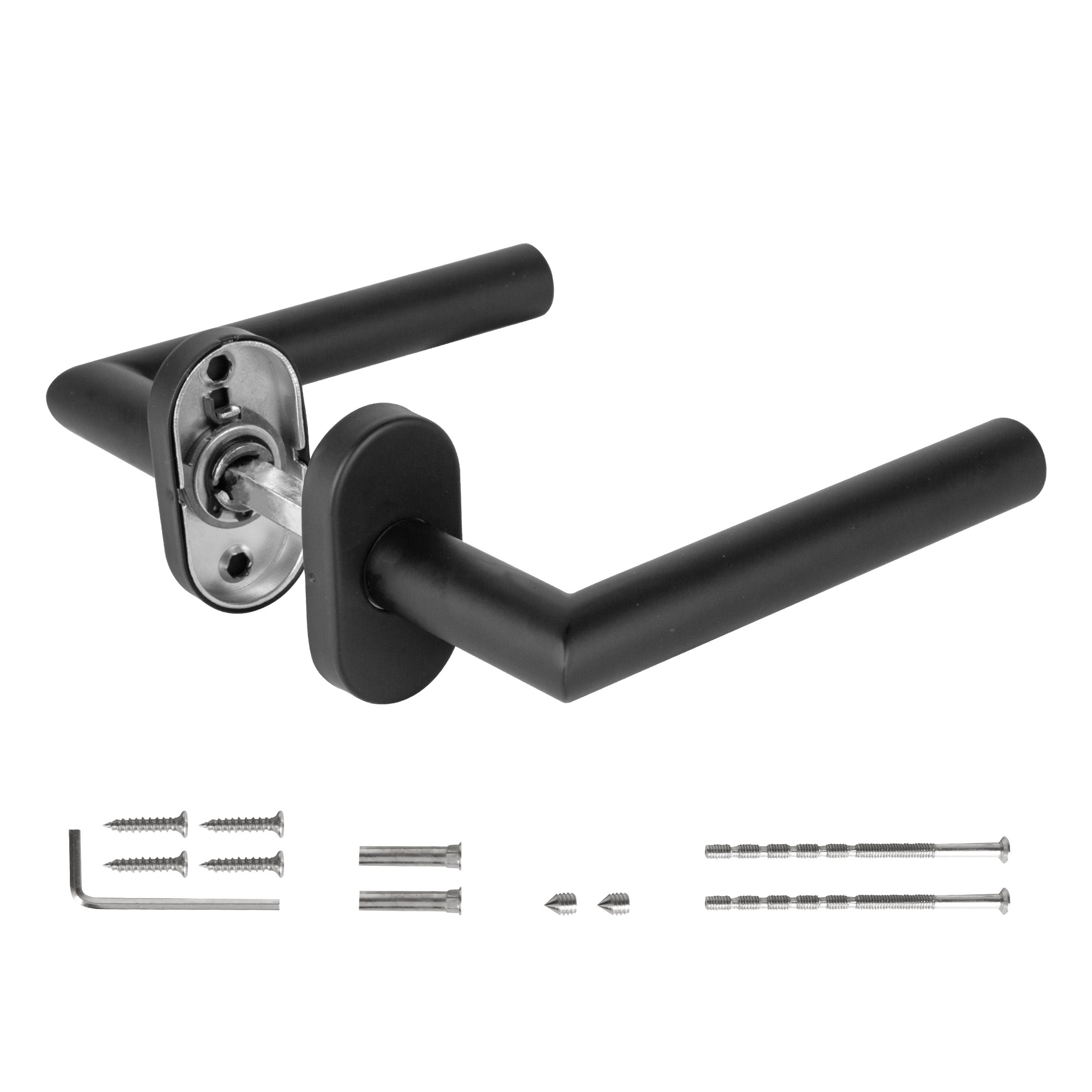 Ручка Fuaro (Фуаро) раздельная R.DSS201-0204P/19 (DSS-0204P/19) INOX 201 BLACK (овальное основание) 