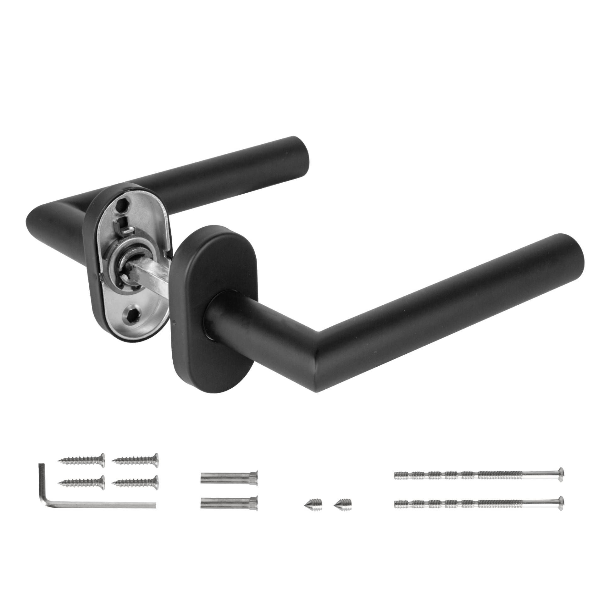 Ручка Fuaro (Фуаро) раздельная R.DSS201-0204P/19 (DSS-0204P/19) INOX 201 BLACK (овальное основание) 