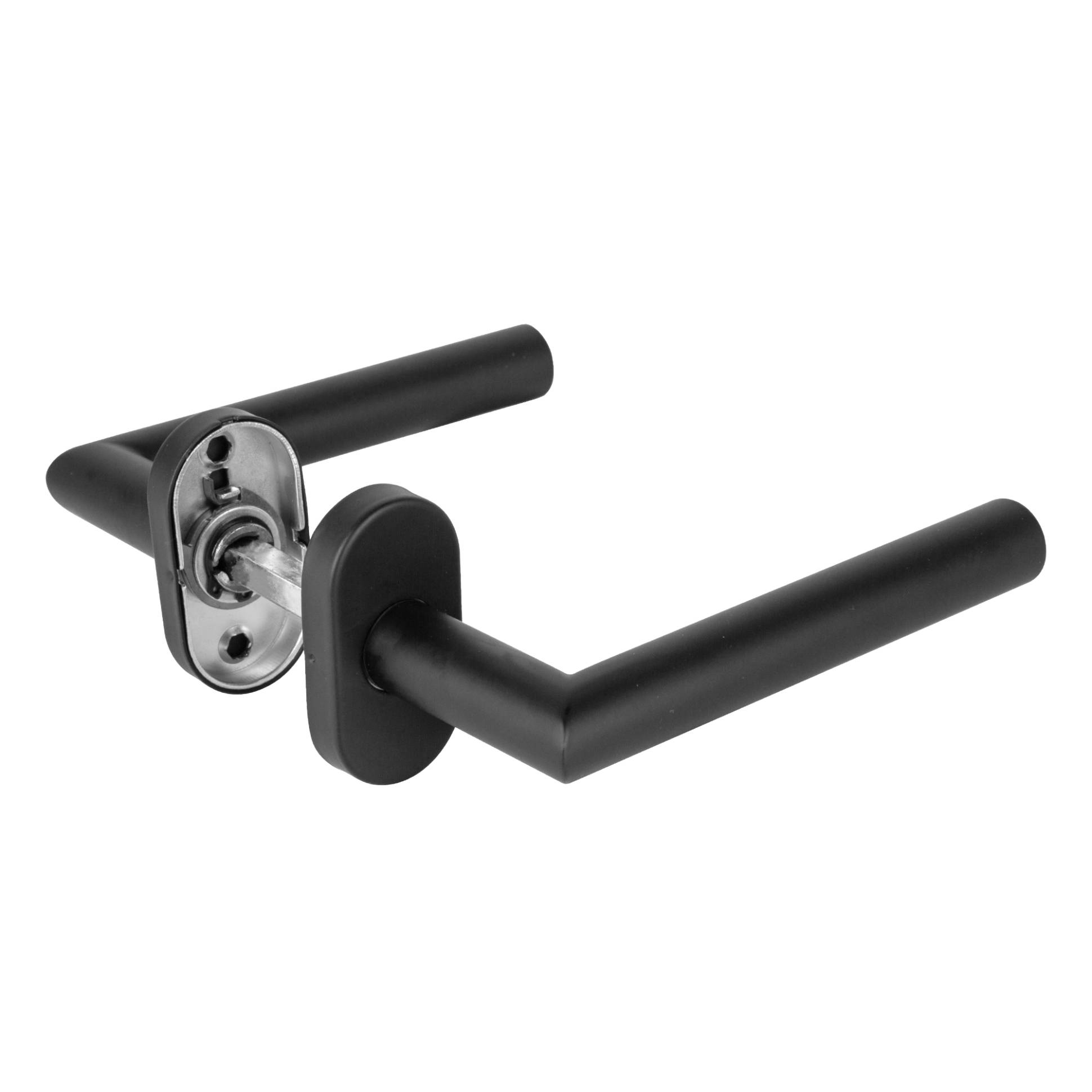 Ручка Fuaro (Фуаро) раздельная R.DSS201-0204P/19 (DSS-0204P/19) INOX 201 BLACK (овальное основание) 