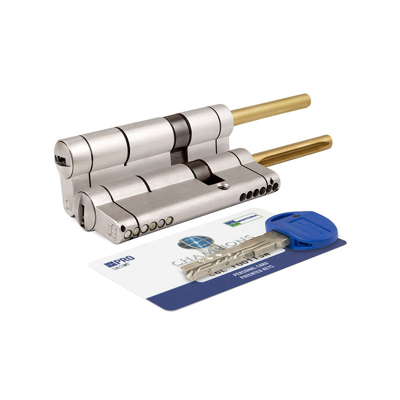 Цилиндровый механизм Mottura (Моттура) под вертушку (дл. шток) CP4P563101C5 (87 мм/51+10+26), МАТ.НИКЕЛЬ 