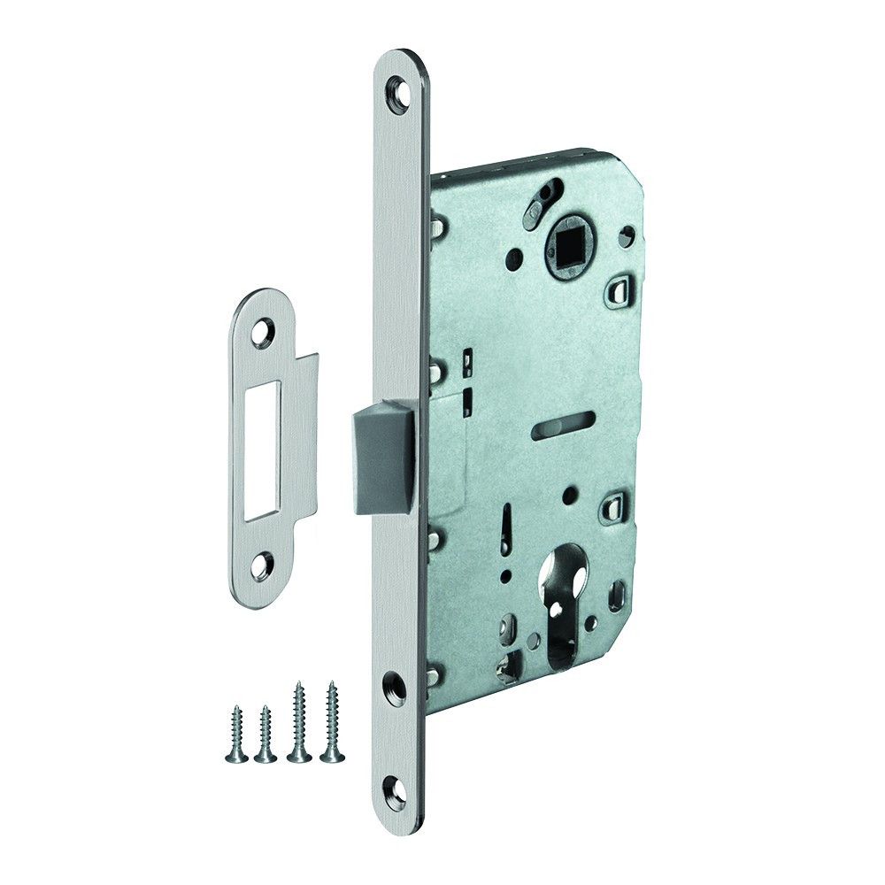 Корпус Ajax (Аякс) врезного замка c защёлкой PLASTLP85-50 SN матовый никель Корпус Ajax (Аякс) врезного замка c защёлкой PLASTLP85-50 SN матовый никель