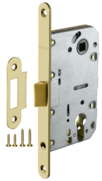 Корпус Fuaro (Фуаро) врезного замка c защёлкой PLASTP85C-50 (P85C-50) SG матовое золото 