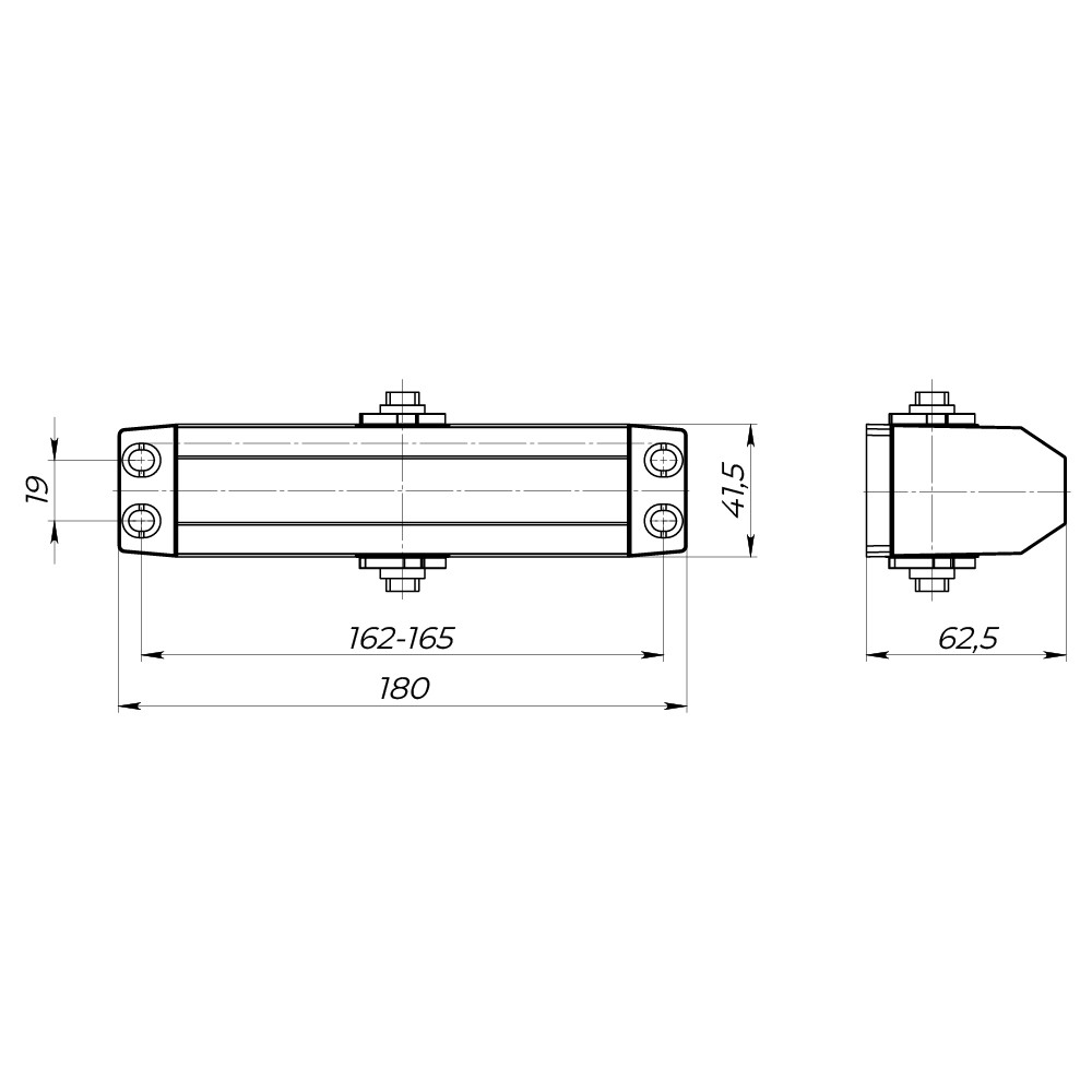 Доводчик Ajax (Аякс) дверной DCTR80-140 (TDR-140) 80-140кг WH белый 