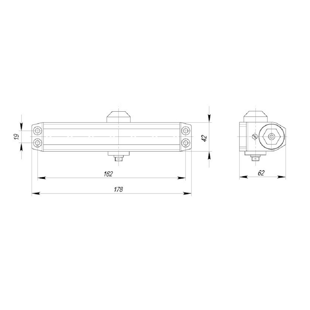 Доводчик Ajax (Аякс) дверной DCTR50-100 (TDR-100) 50-100кг WH белый 