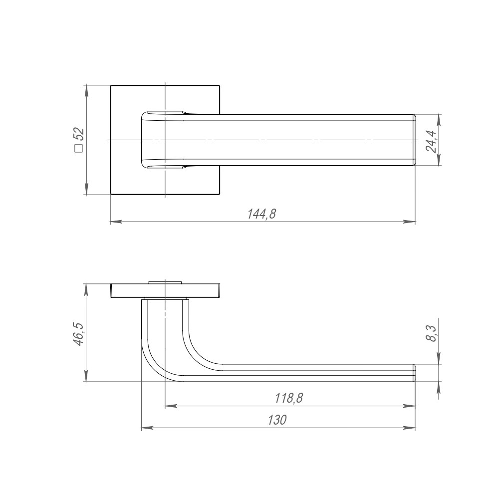 Ручка Ajax (Аякс) раздельная K.JS51.FLEX CP-8 хром 