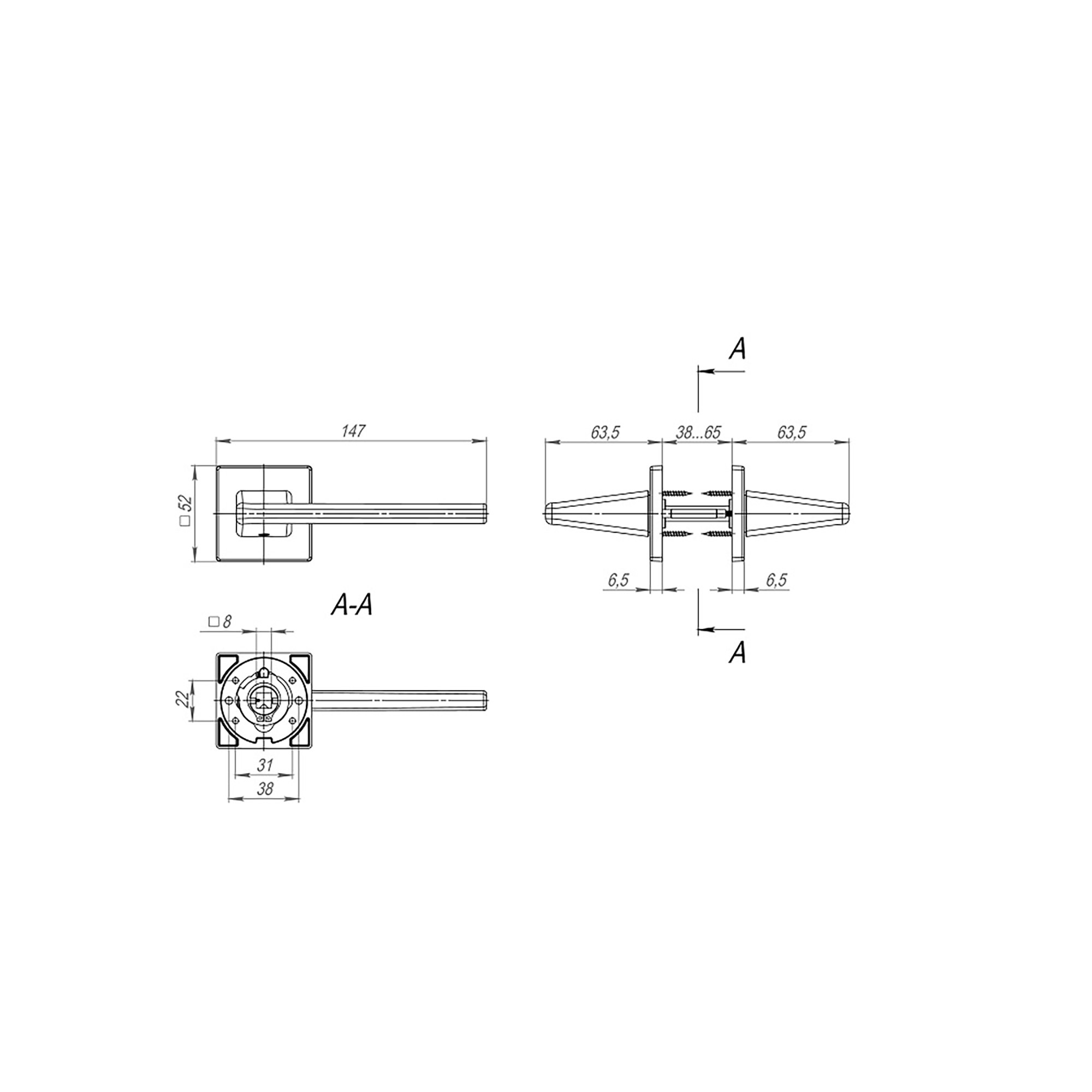 Ручка Fuaro (Фуаро) раздельная K.SL52.PRIME (PRIME SL) BL-24 черный 