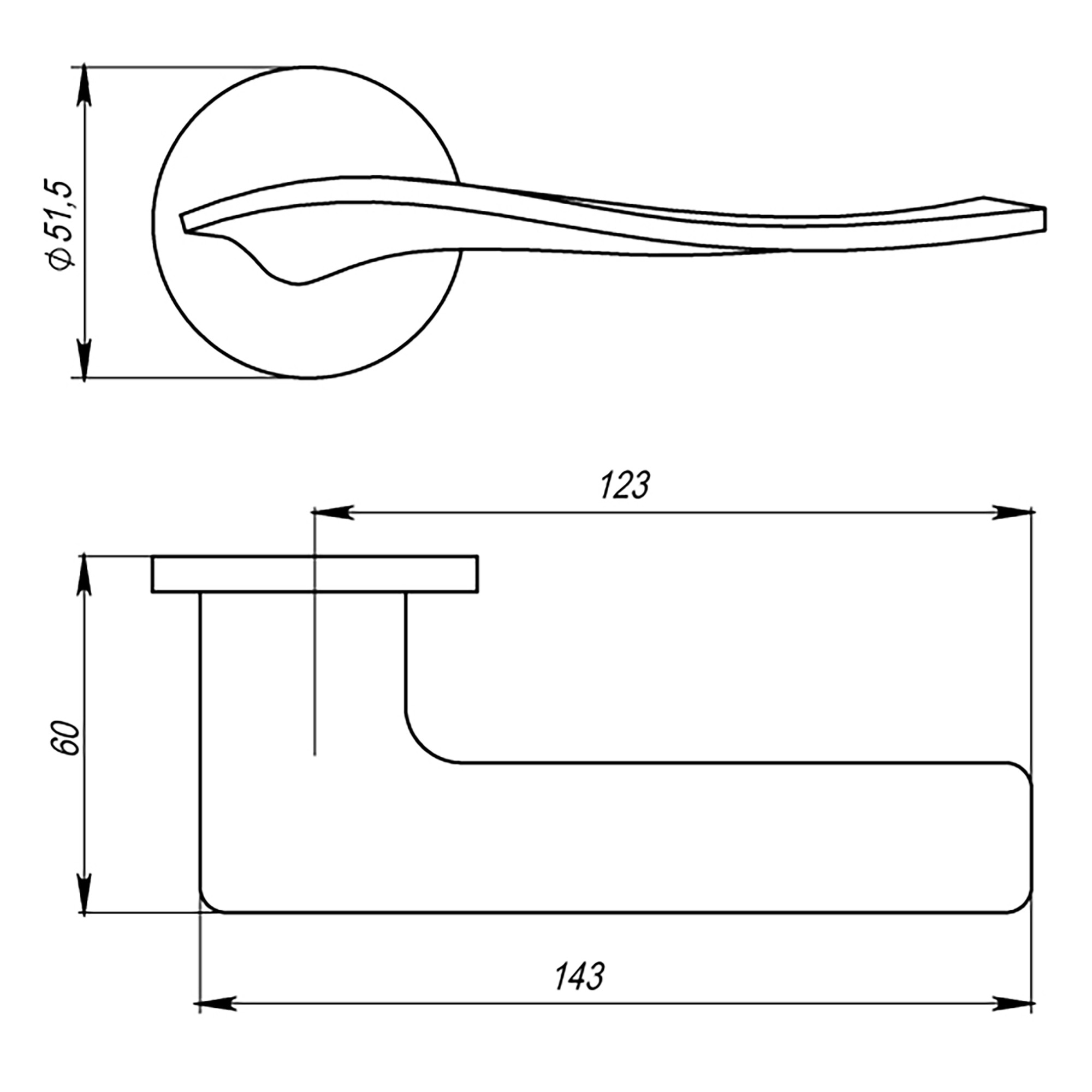 Ручка Armadillo (Армадилло) раздельная R.URS52.AQUA (AQUA URS) BL-26 черный 