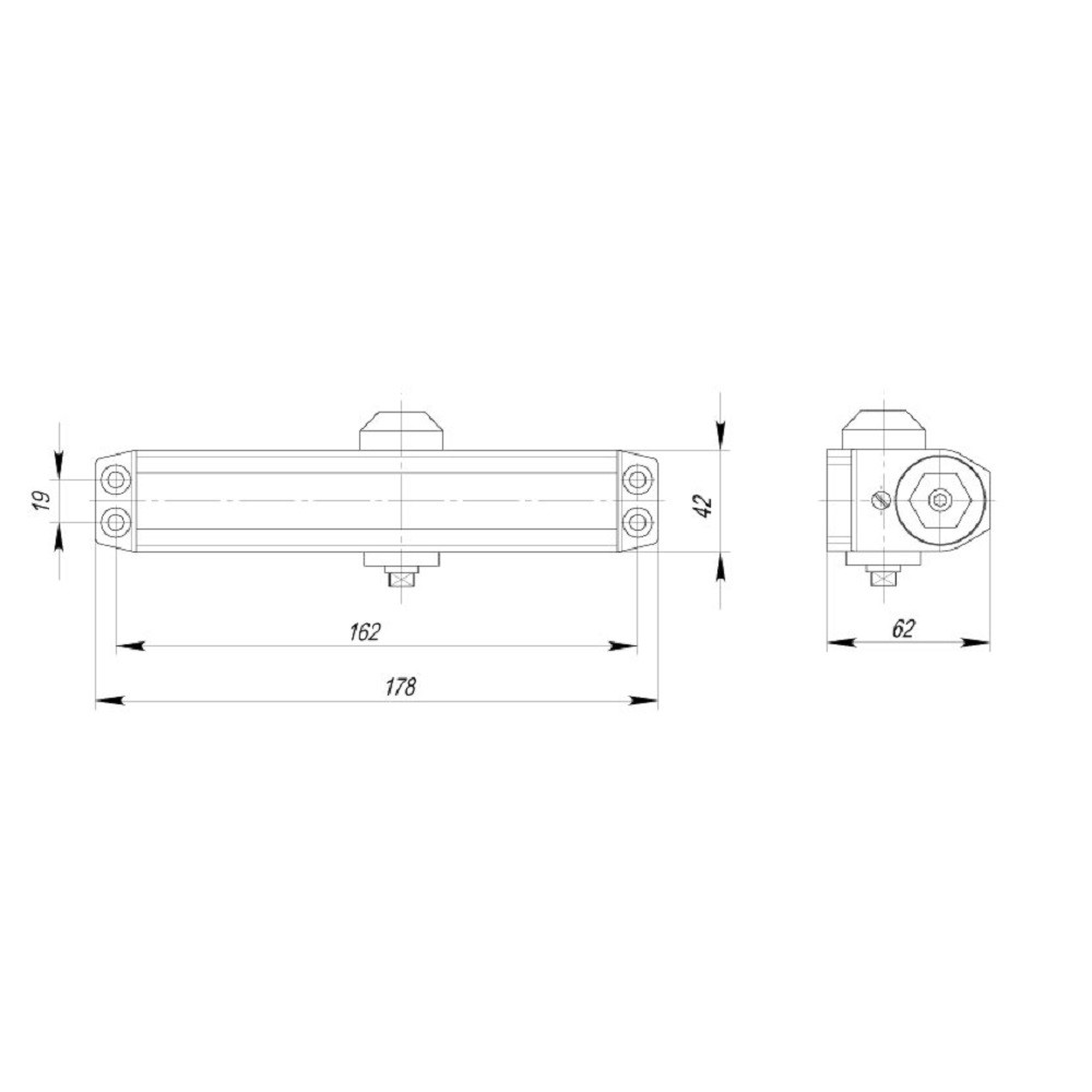 Доводчик Ajax (Аякс) дверной DCTR50-100 (TDR-100) 50-100кг BR коричневый 