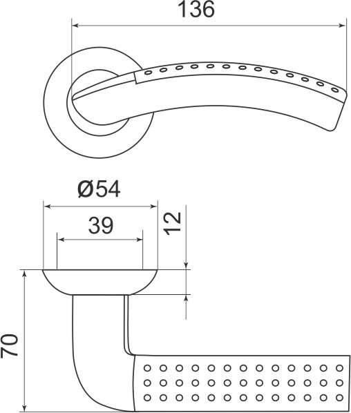 Ручка Armadillo (Армадилло) раздельная R.LD54.Libra26 (Libra LD26) SN/CP-3 матовый никель/хром TECH (кв. 8х140) 