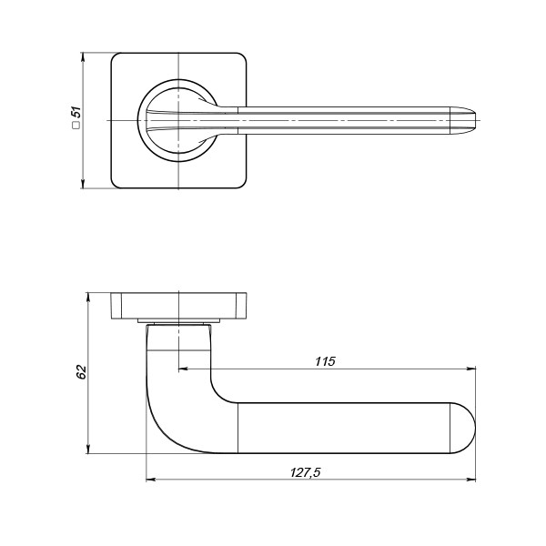 Ручка Punto (Пунто) раздельная K.ZQ51.DROID (DROID ZQ) SN/CP-3 матовый никель/хром Ручка Punto (Пунто) раздельная K.ZQ51.DROID (DROID ZQ) SN/CP-3 матовый никель/хром