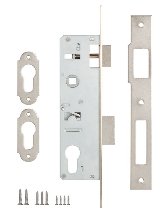 Корпус Kale kilit (Кале килит) узкопрофильного замка с защёлкой 153 (35 mm) w/b (никель) 