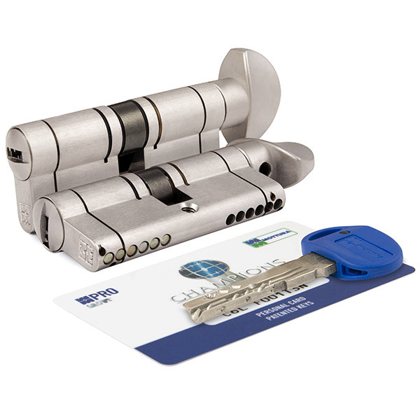 Цилиндровый механизм Mottura (Моттура) с вертушкой CP4F414101R (82 мм/36+10+36) МАТ.НИКЕЛЬ 