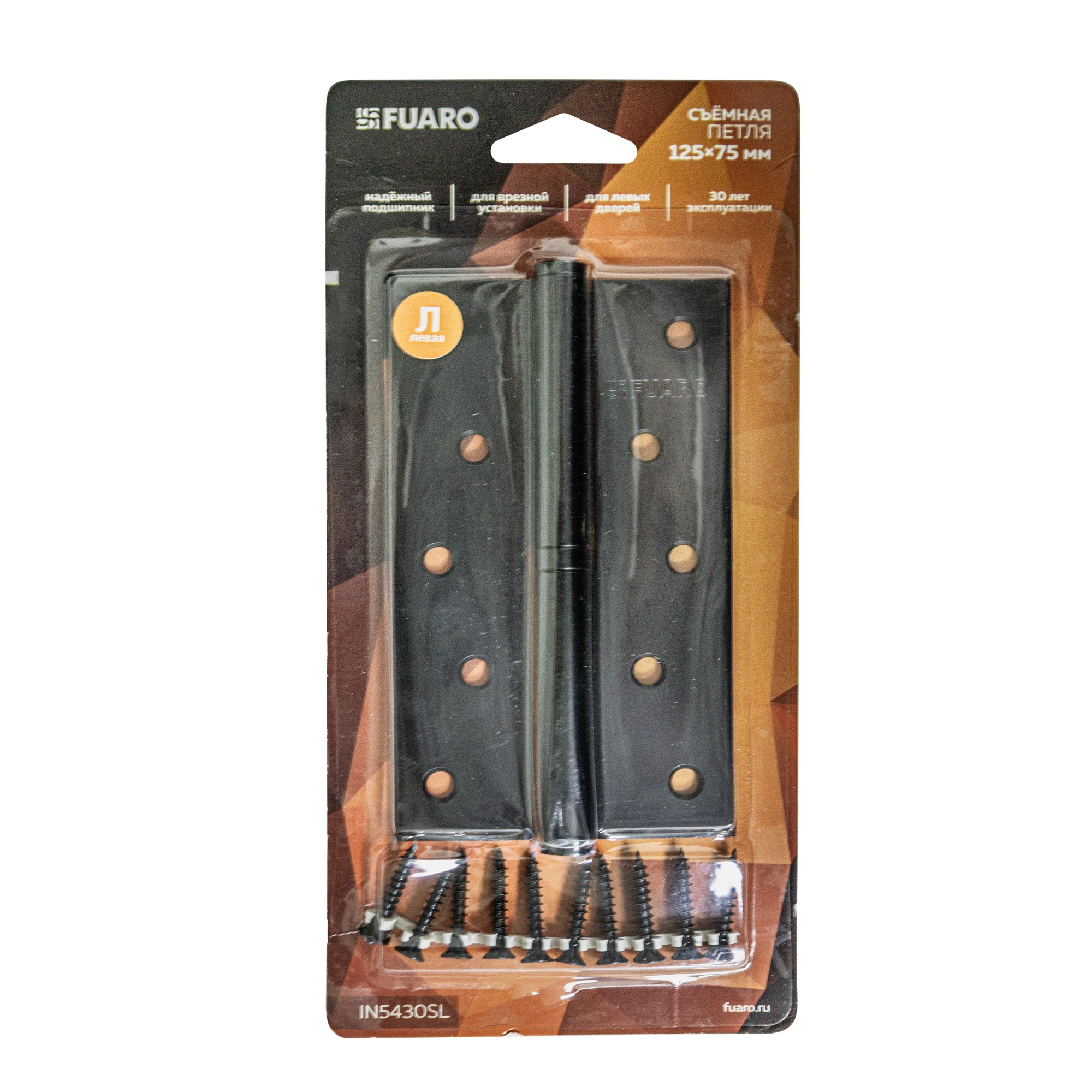 Петля Fuaro (Фуаро) съемная IN5430SL-BL BL левая (413/BL-5 125x75x2,5) мат. черный БЛИСТЕР Петля Fuaro (Фуаро) съемная IN5430SL-BL BL левая (413/BL-5 125x75x2,5) мат. черный БЛИСТЕР