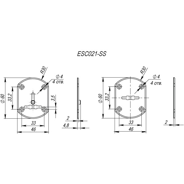 Декоративная Punto (Пунто) накладка ESC021-SS (нержавейка) на сув. замок (1 пара) 