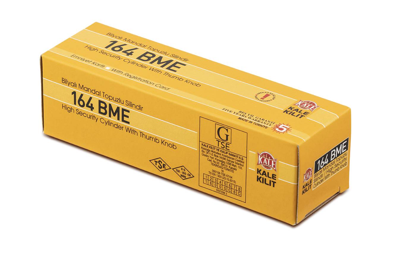 Цилиндровый механизм Kale kilit (Кале килит) с вертушкой 164 BM/90 (40+10+40) mm никель 5 кл. 