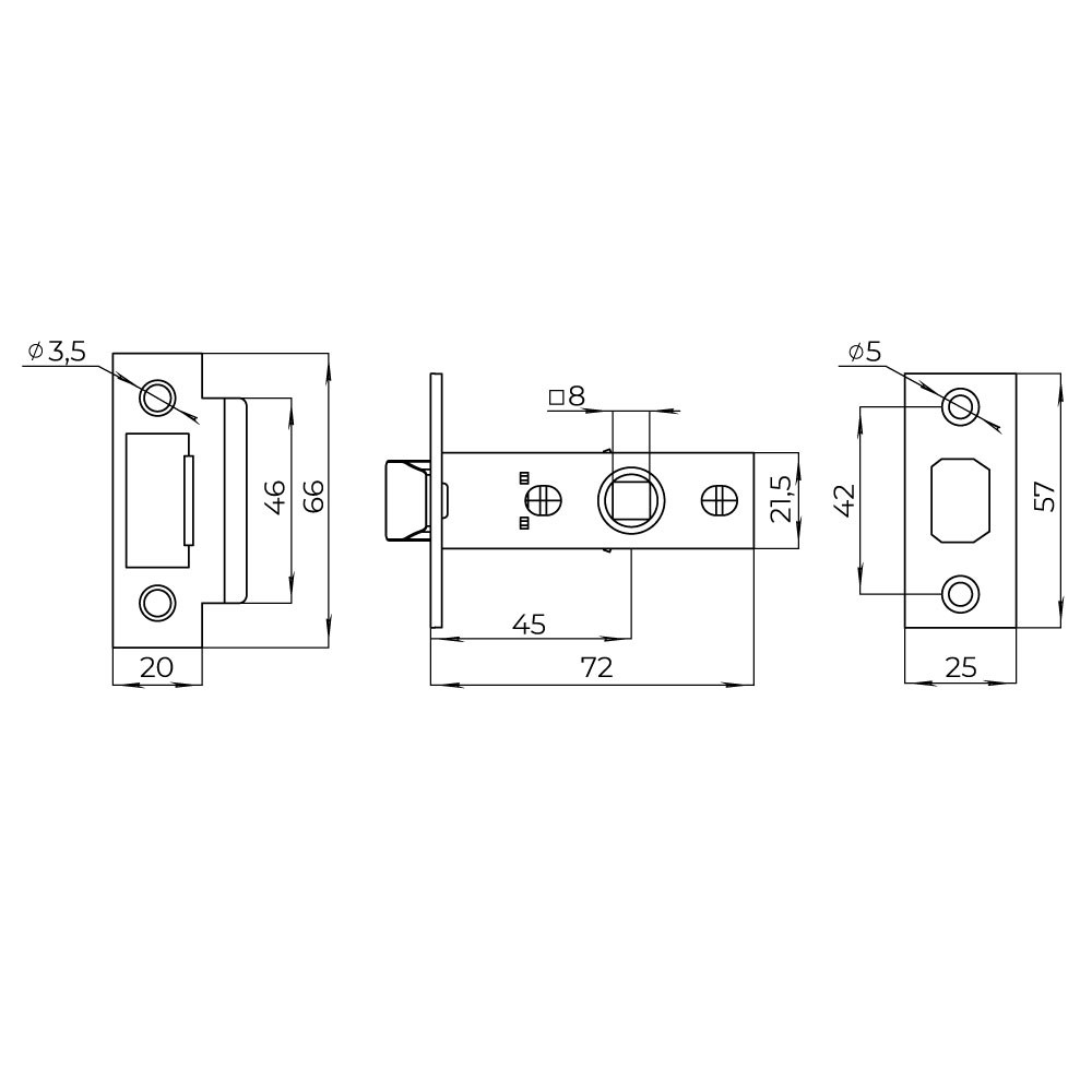 Защелка Ajax (Аякс) врезная PLASTLP45-8 (LP45-8) ABG зеленая бронза 