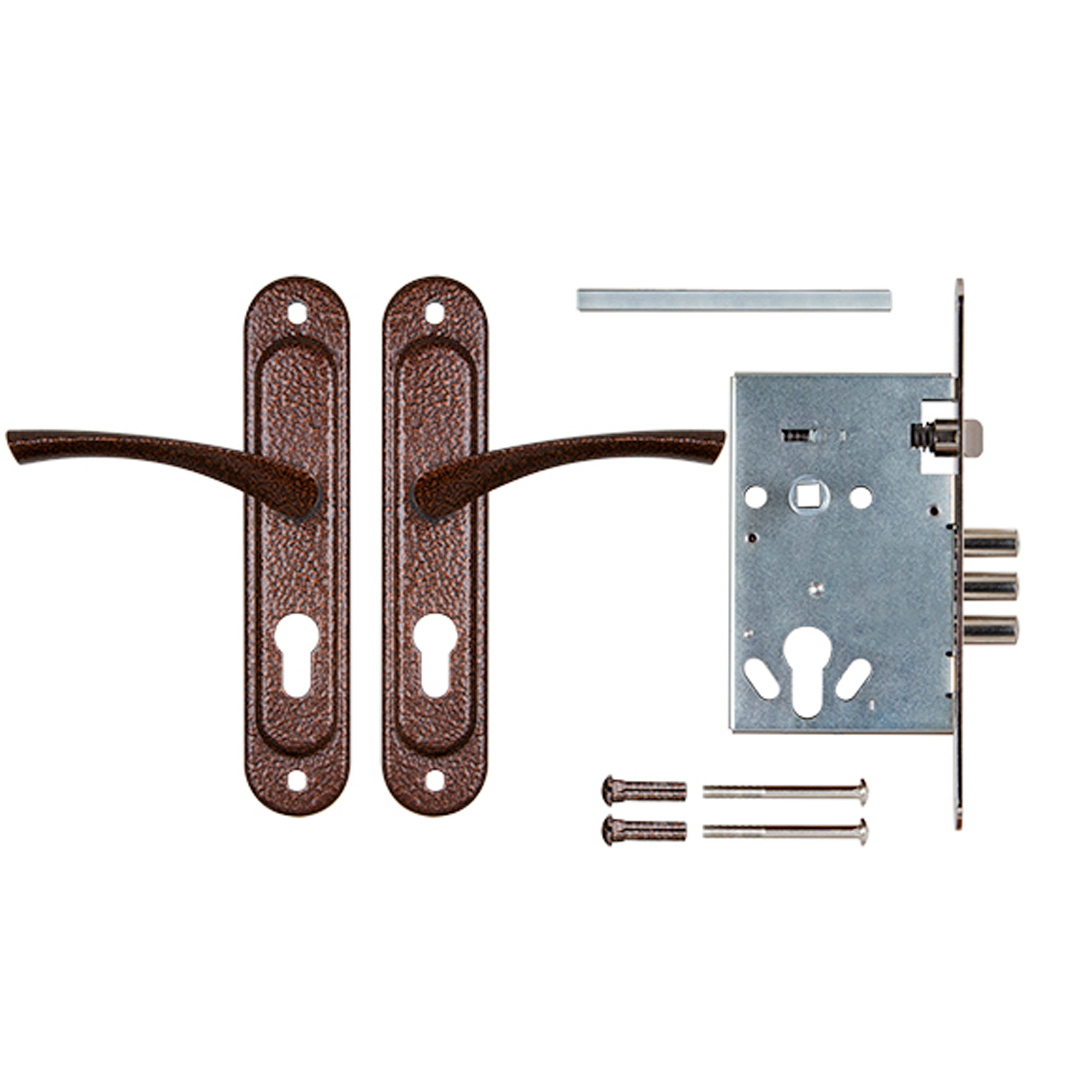 Корпус Ajax (Аякс) врезного замка с ручками на планке KIT А5-3155/3 W/B 