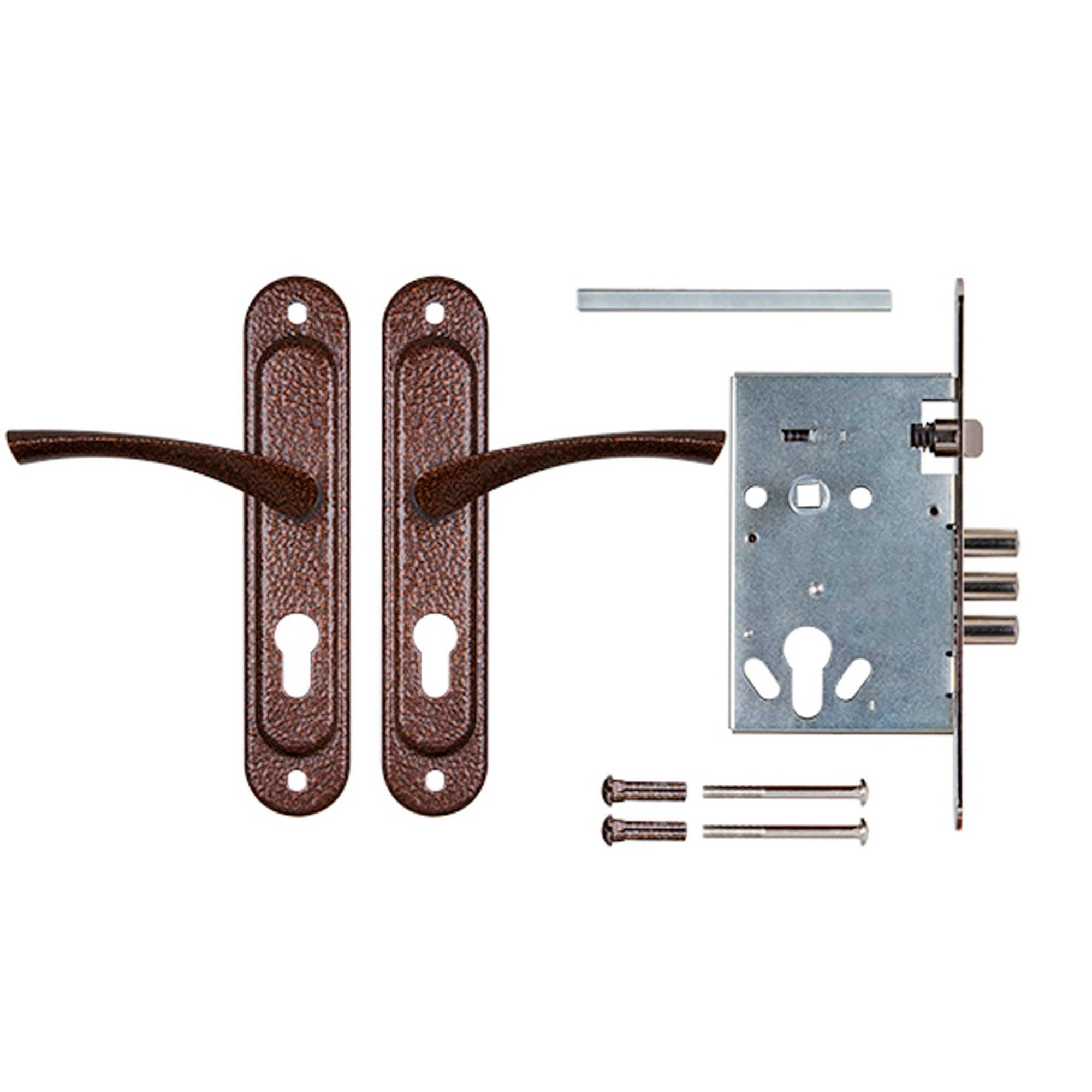Корпус Ajax (Аякс) врезного замка с ручками на планке KIT А5-3155/3 W/B 