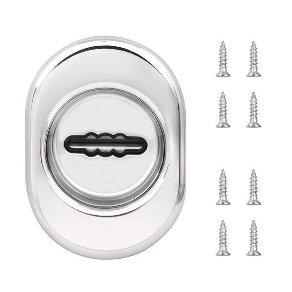 Накладка Fuaro (Фуаро) на сувальдный замок ESC.S-auto/U/OV.477 (ESC 477 U (70х50) ) с подпруж. шторками СР хром 