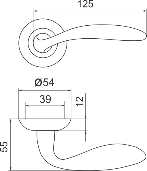 Ручка Armadillo (Армадилло) раздельная R.LD54.Virgo (Virgo LD57) SN/CP-3 матовый никель/хром 