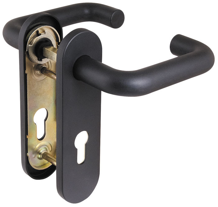 Ручка Fuaro (Фуаро) дверная FP.DH172.0433 NE (DH-0433 NE) (9x140) с пружиной BL-24 черный 