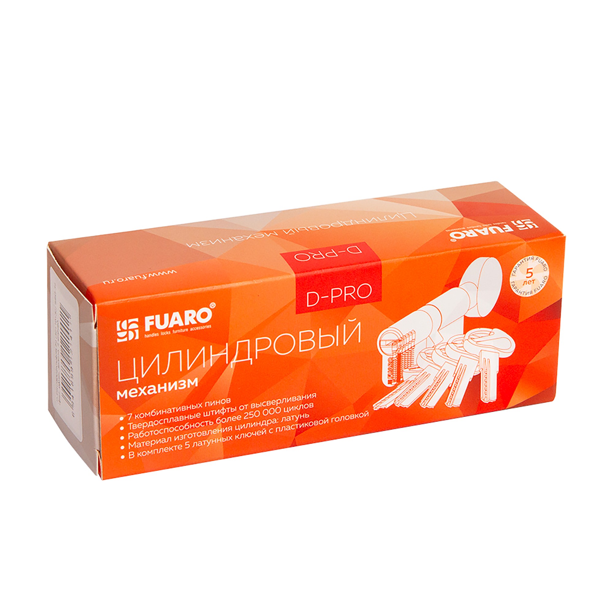 Цилиндровый Fuaro (Фуаро) механизм (D-PRO502/70) D-PRO5002KnobRL70(30+10+30) SSG-39 сатинированное золото 5Key 