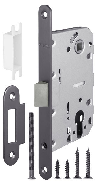 Корпус Fuaro (Фуаро) врезного замка c защёлкой PLASTP85C-50 (P85C-50) GR графит 