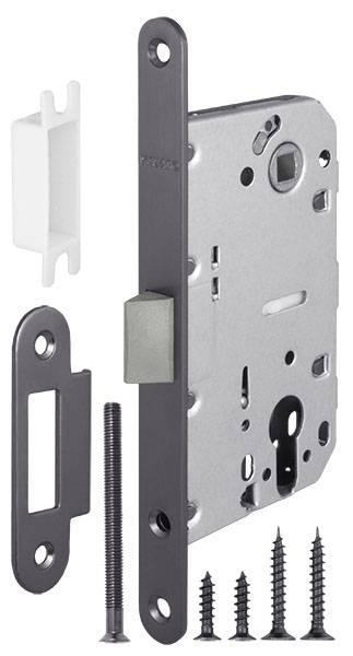 Корпус Fuaro (Фуаро) врезного замка c защёлкой PLASTP85C-50 (P85C-50) GR графит 