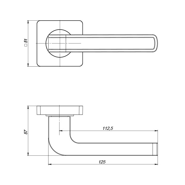Ручка Punto (Пунто) раздельная K.ZQ51.FUTURA (FUTURA ZQ) SN/WH-19 матовый никель/белый 