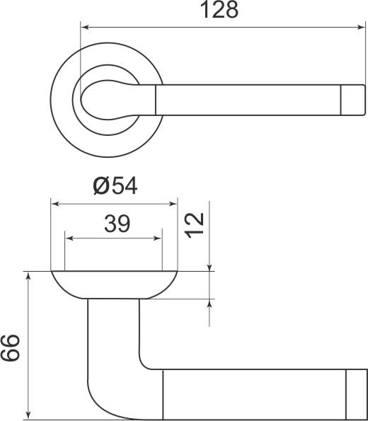 Ручка Armadillo (Армадилло) раздельная R.LD54.Stella (Stella LD28) SN/CP-3 матовый никель/хром TECH (кв. 8х140) 