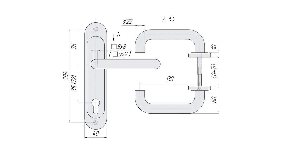 Ручка Crit-M (Крит-М) на планке Р85-5858У-Хш /00350/ 