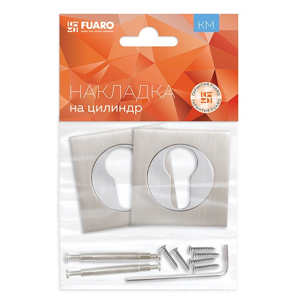 Накладка Fuaro (Фуаро) под цилиндр ET.K.KM52 (ET KM) SN/CP-3 матовый никель/хром 