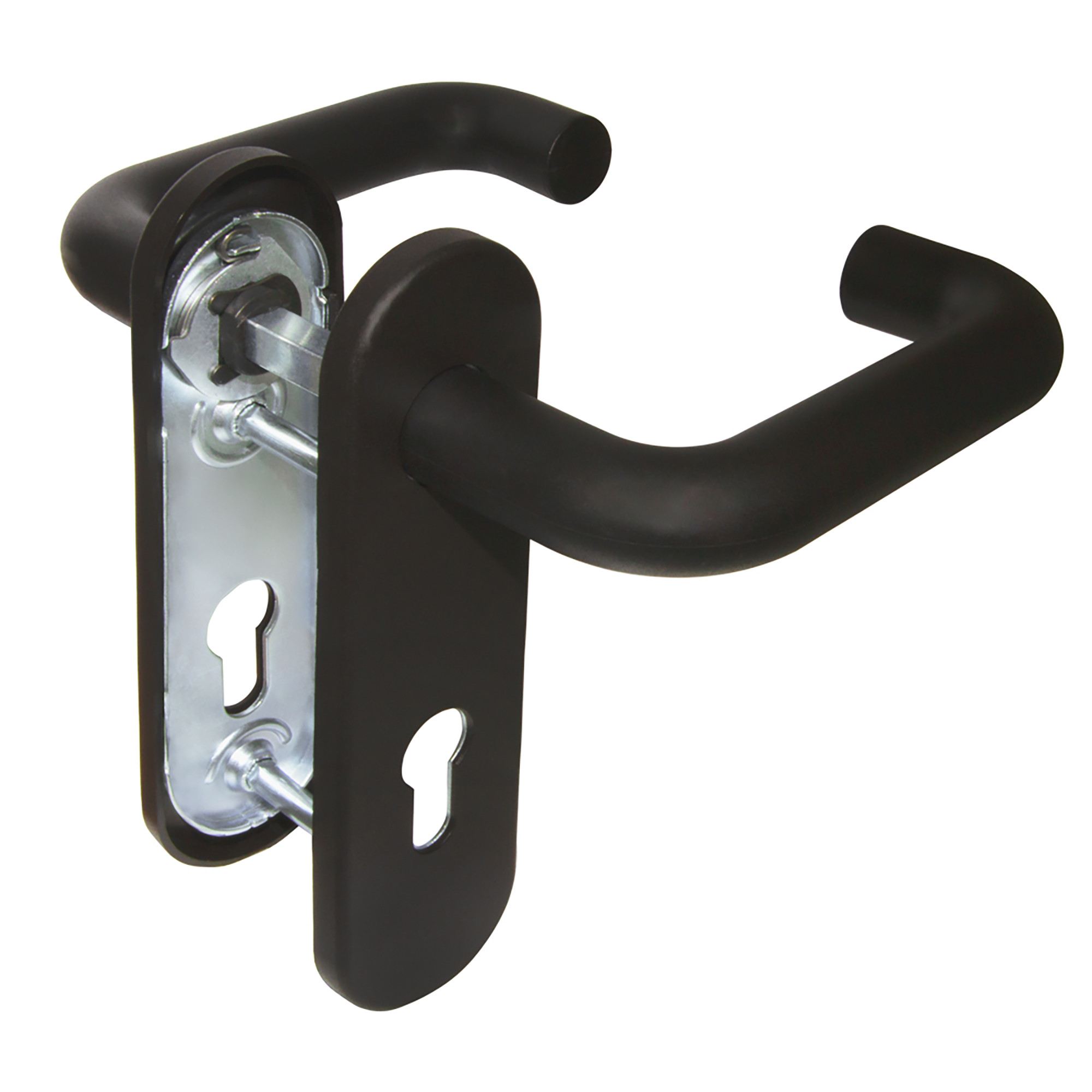 Ручка Fuaro (Фуаро) дверная FP.DH172.0433 NE (DH-0433 NE) (9x130) с пружиной BL-24 черный 