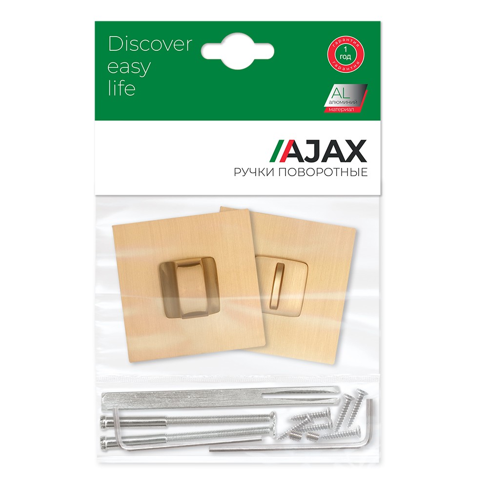 Ручка Ajax (Аякс) поворотная BK6.K.JS51 (BK6 JS) SSG-39 сатинированное золото 