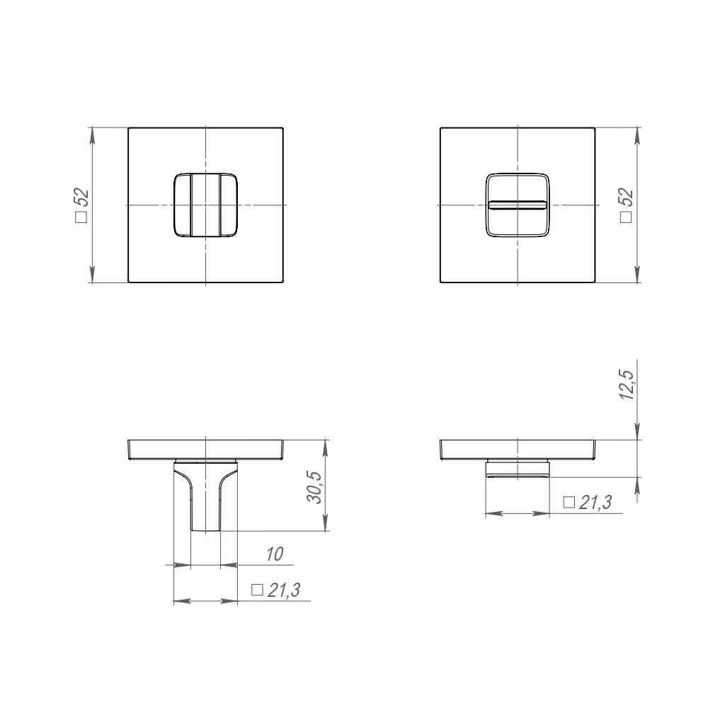 Ручка Ajax (Аякс) поворотная BK6.K.JS51 (BK6 JS) SSG-39 сатинированное золото 