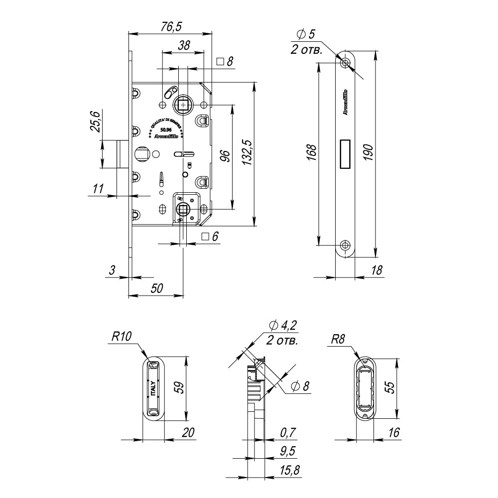 Магнитная Armadillo (Армадилло) защелка WC с ответной планкой GRAVITY G01.190.50.96 MWSC итальянский тисненый Магнитная Armadillo (Армадилло) защелка WC с ответной планкой GRAVITY G01.190.50.96 MWSC итальянский тисненый