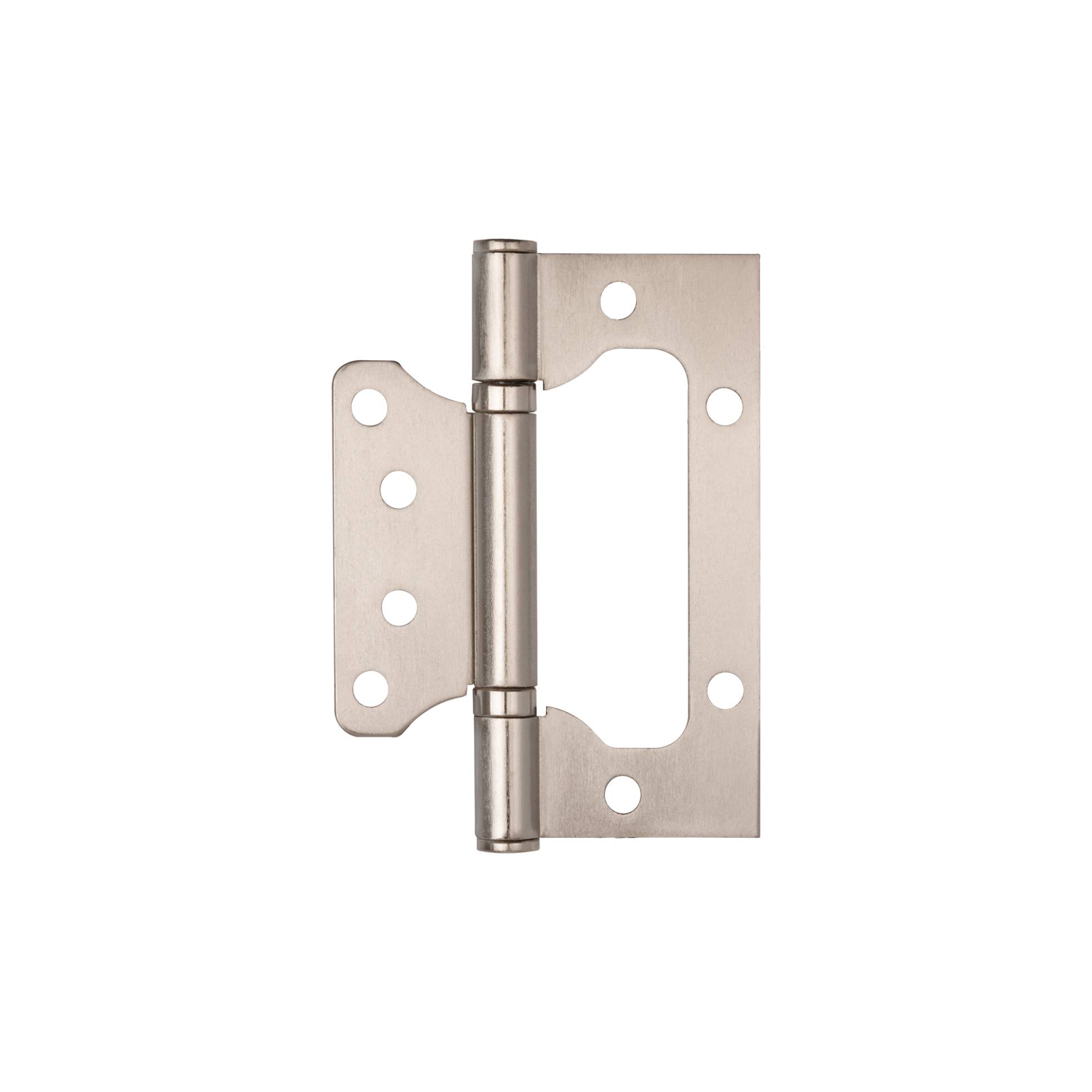 Петля Ajax (Аякс) универсальная без врезки IN4000W SN (100/P-2B 100x2,3) мат.никель 